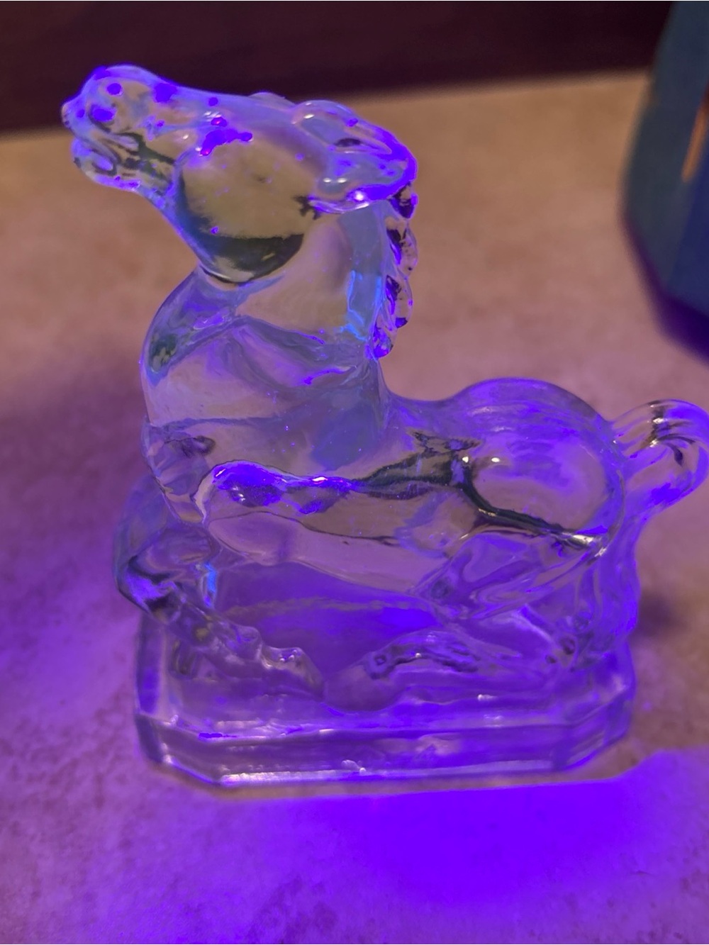 Boyd Glass 1980s Clear Joey the horse glows
